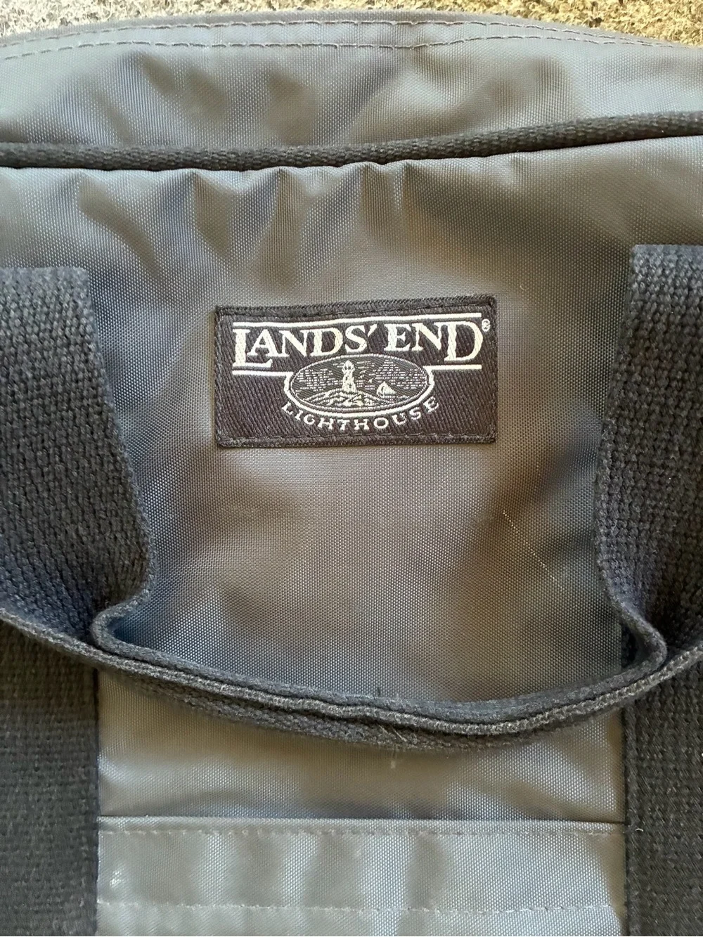 Lands' End Lighthouse Black and Gray Carry on/ Messenger Bag